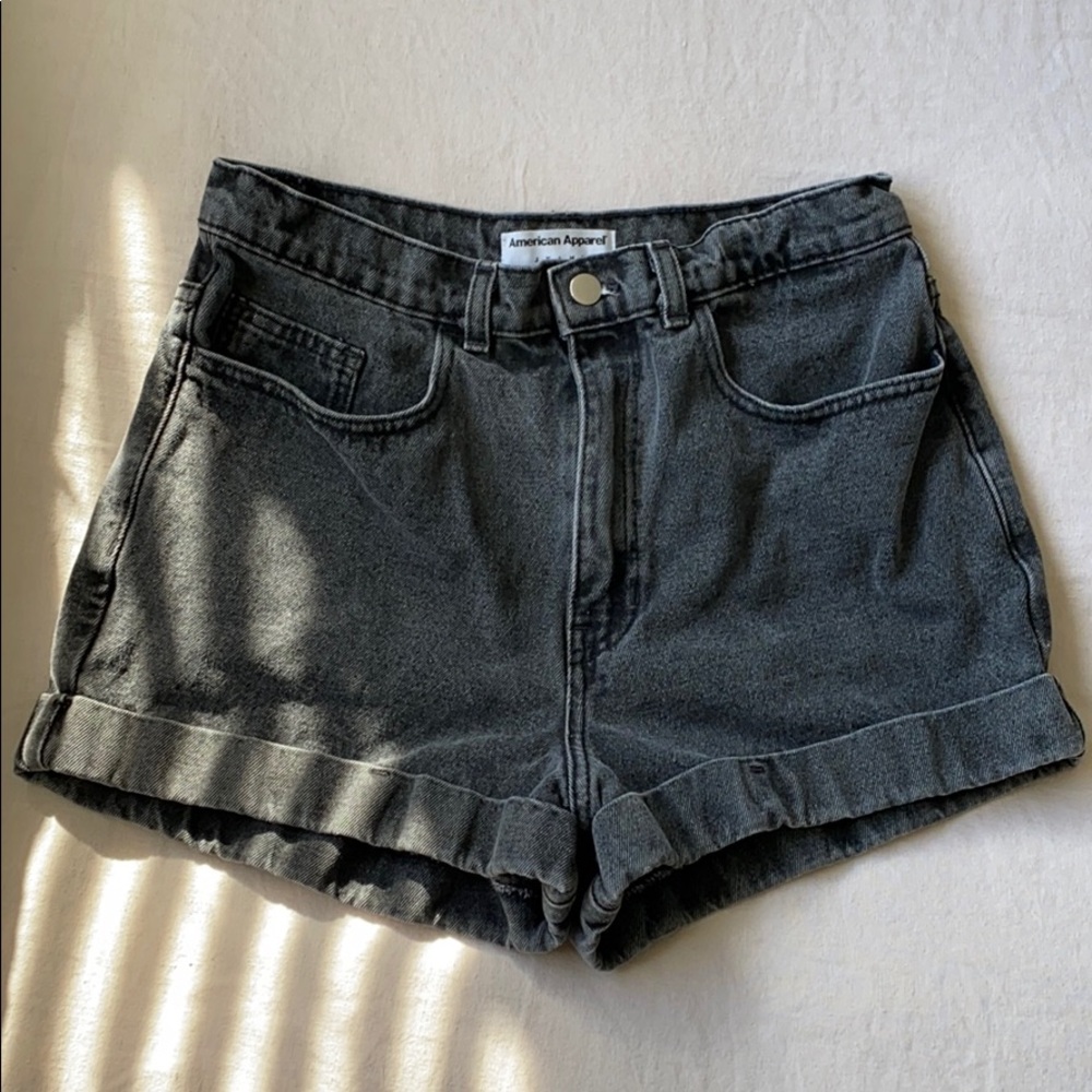 American Apparel Black Denim Shorts